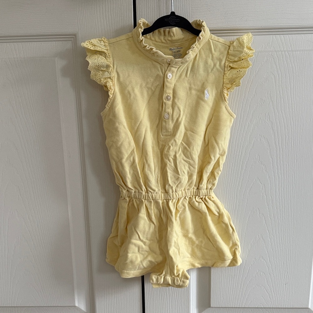 Ralph Lauren Light Yellow Button-Up Romper